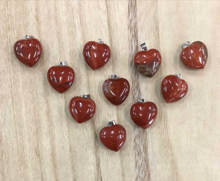 Colgante Corazón Jaspe Rojo 2 cm